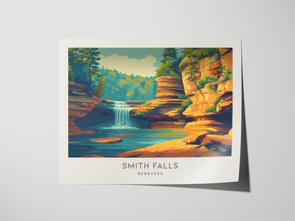 Smith Falls Landscape Matte Border Poster | Nebraska Framed or Unframed Travel Gift — giclée print detail on matte paper