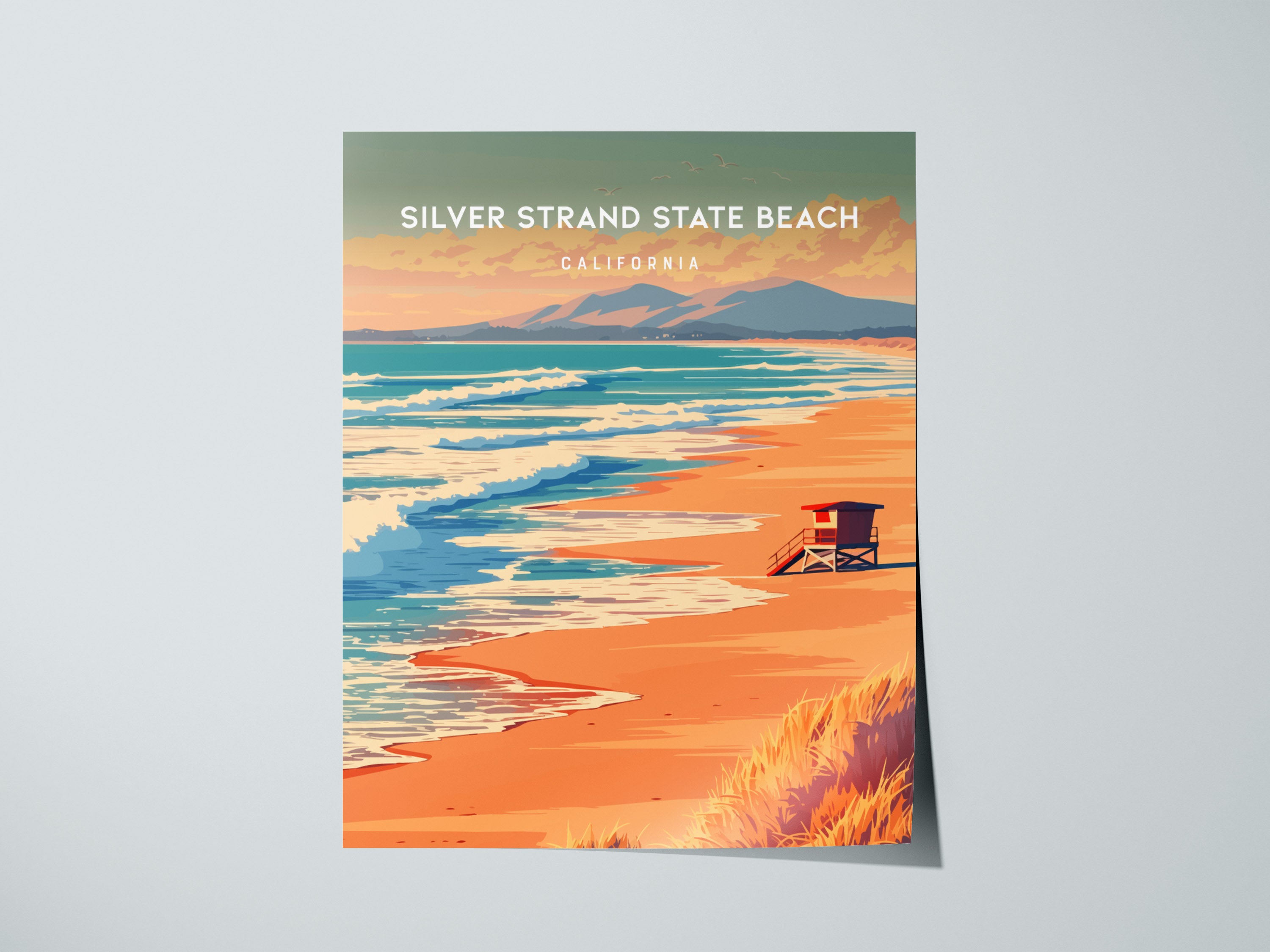 Silverstrand Beach, Ventura County Poster | Golden Shore & Ocean
