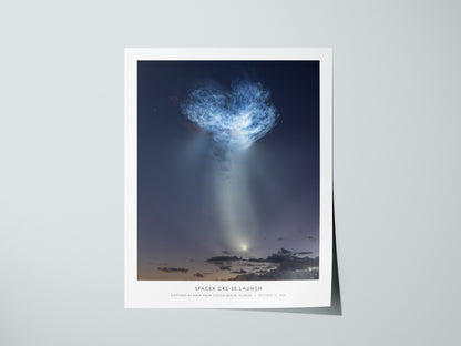 SpaceX CRS-35 Launch Poster | Captured by NASA From Cocoa Beach, Florida Space Photography Wall Art — giclée print detail on