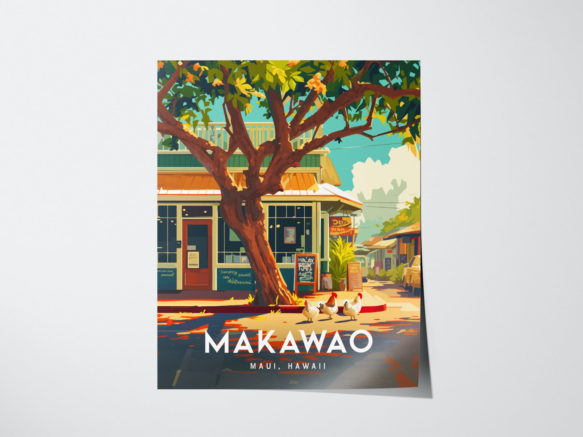 Makawao Maui Poster | Upcountry Hawaii Wall Art