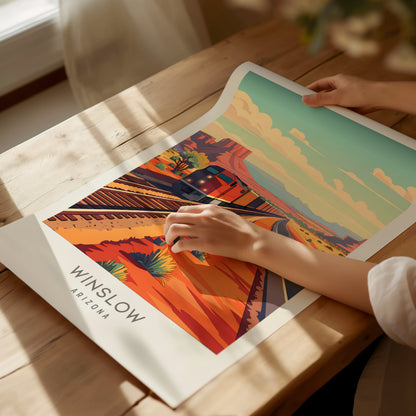 Winslow Matte Border Poster | Arizona Travel Wall Art — giclée print detail on matte paper