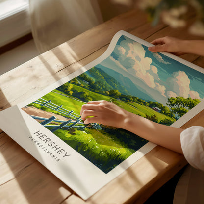 Hershey Matte Border Poster | Pennsylvania Travel Wall Art — giclée print detail on matte paper