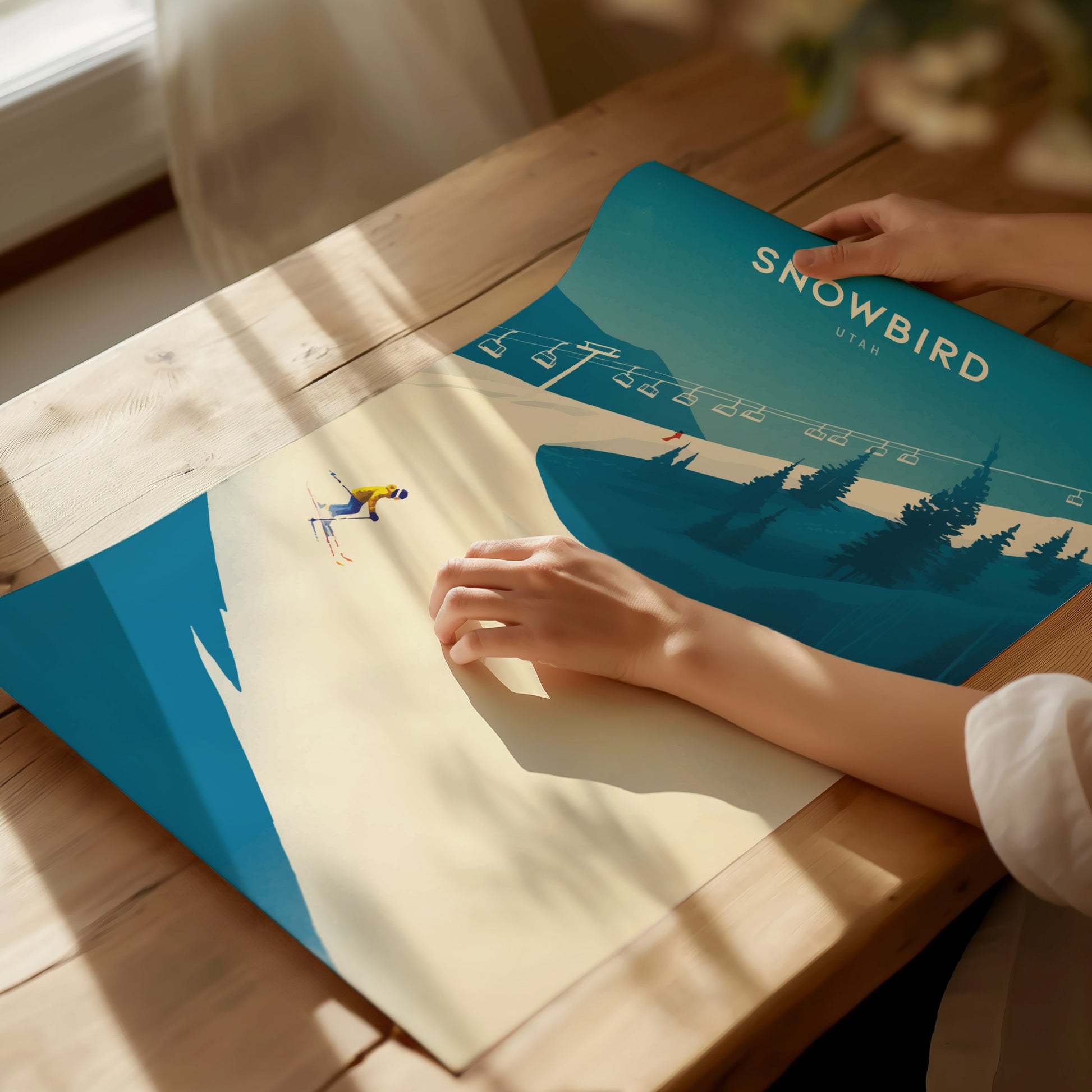 Snowbird Utah Poster | Vintage Ski Resort Art | Wasatch Mountain Print