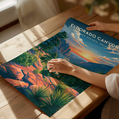 Eldorado Canyon, Eldorado Springs, Colorado Poster | Rocky Mountain Adventure Framed or Unframed Wall Art — giclée print deta