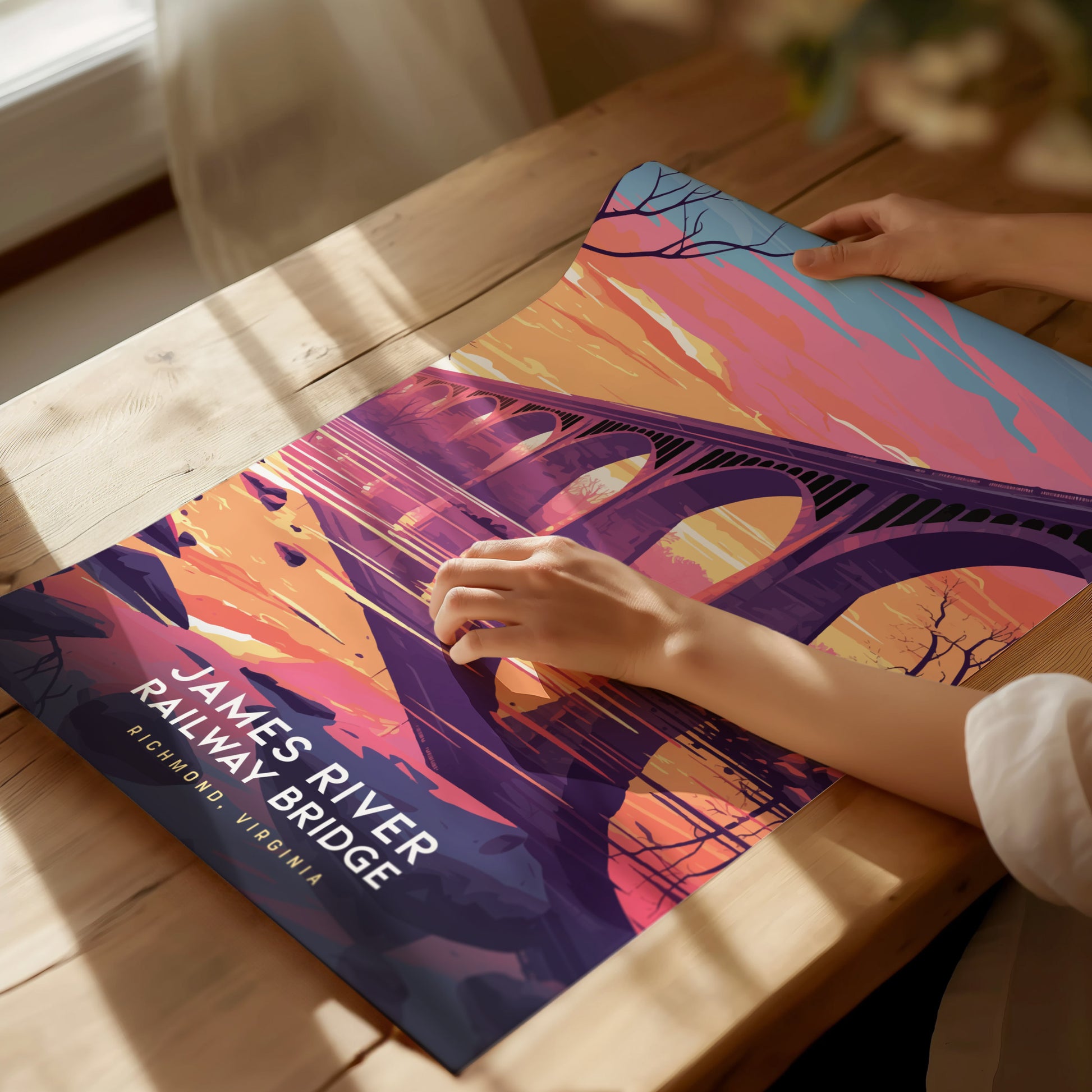 James River Railway Bridge Poster | Richmond Virginia Wall Art