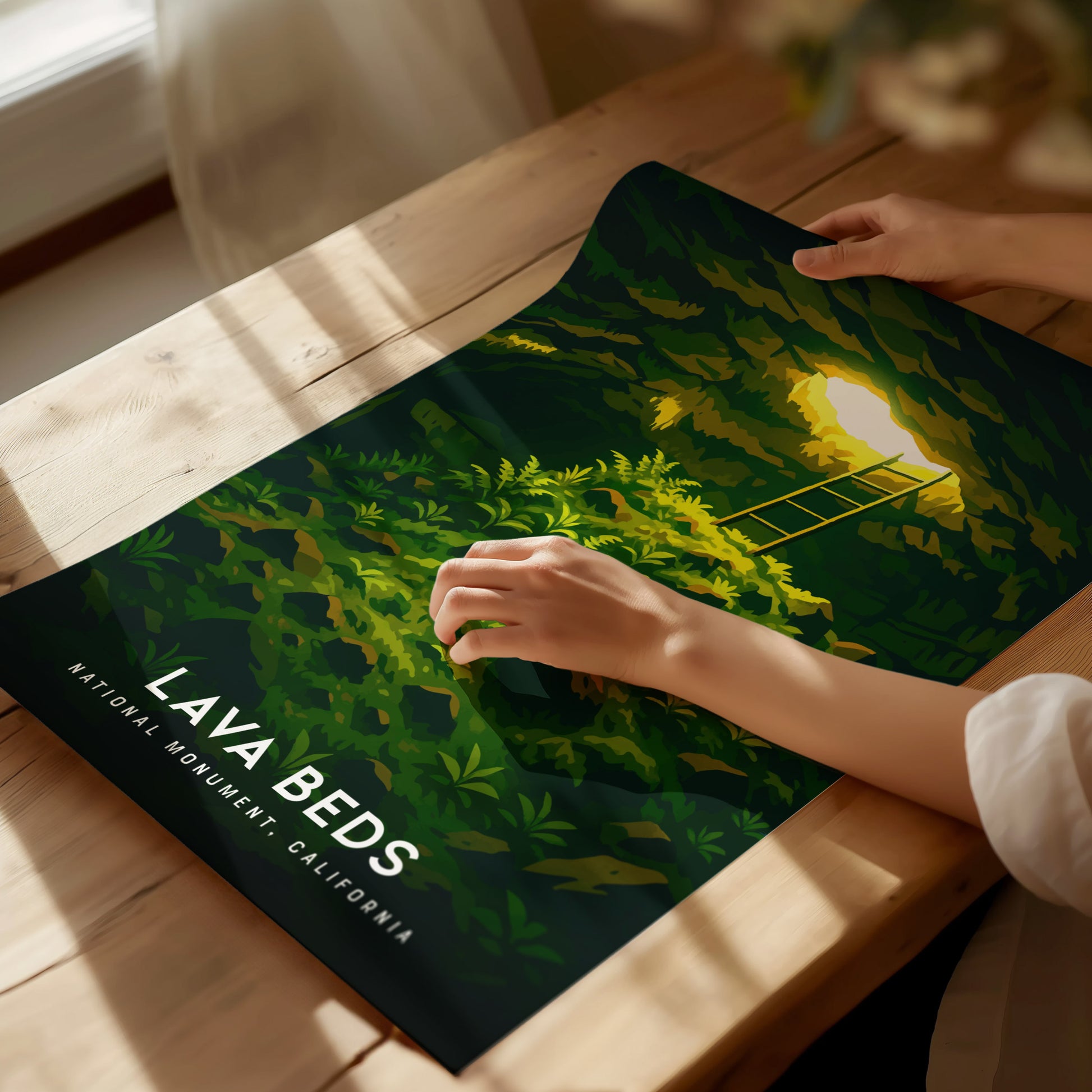 Lava Beds National Monument Poster | California Lava Tube Cave Wall Art