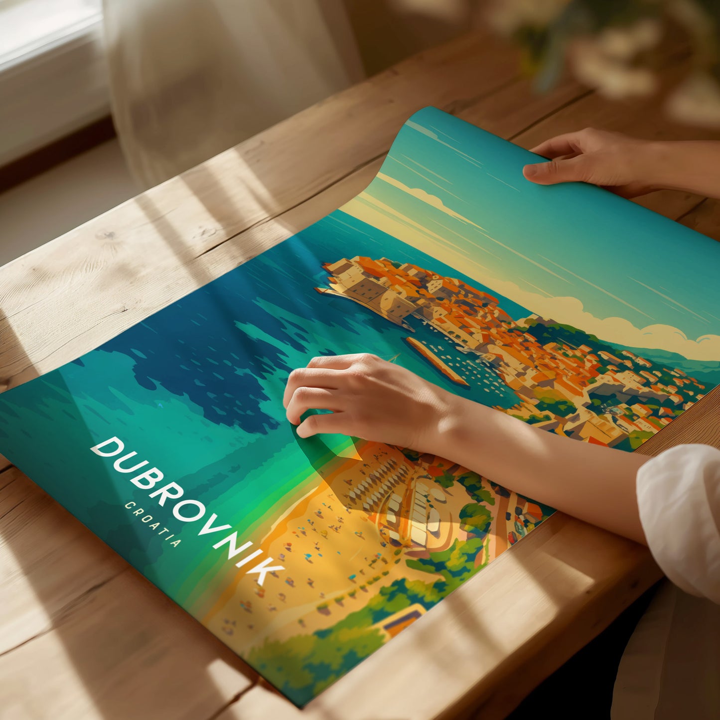 Dubrovnik Croatia Poster | Coastal Old Town Wall Art | Framed or Unframed