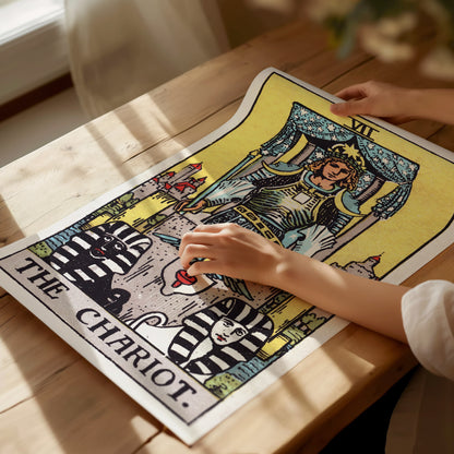 The Chariot Tarot Card Poster | Vintage Rider Waite Magick Wall Art
