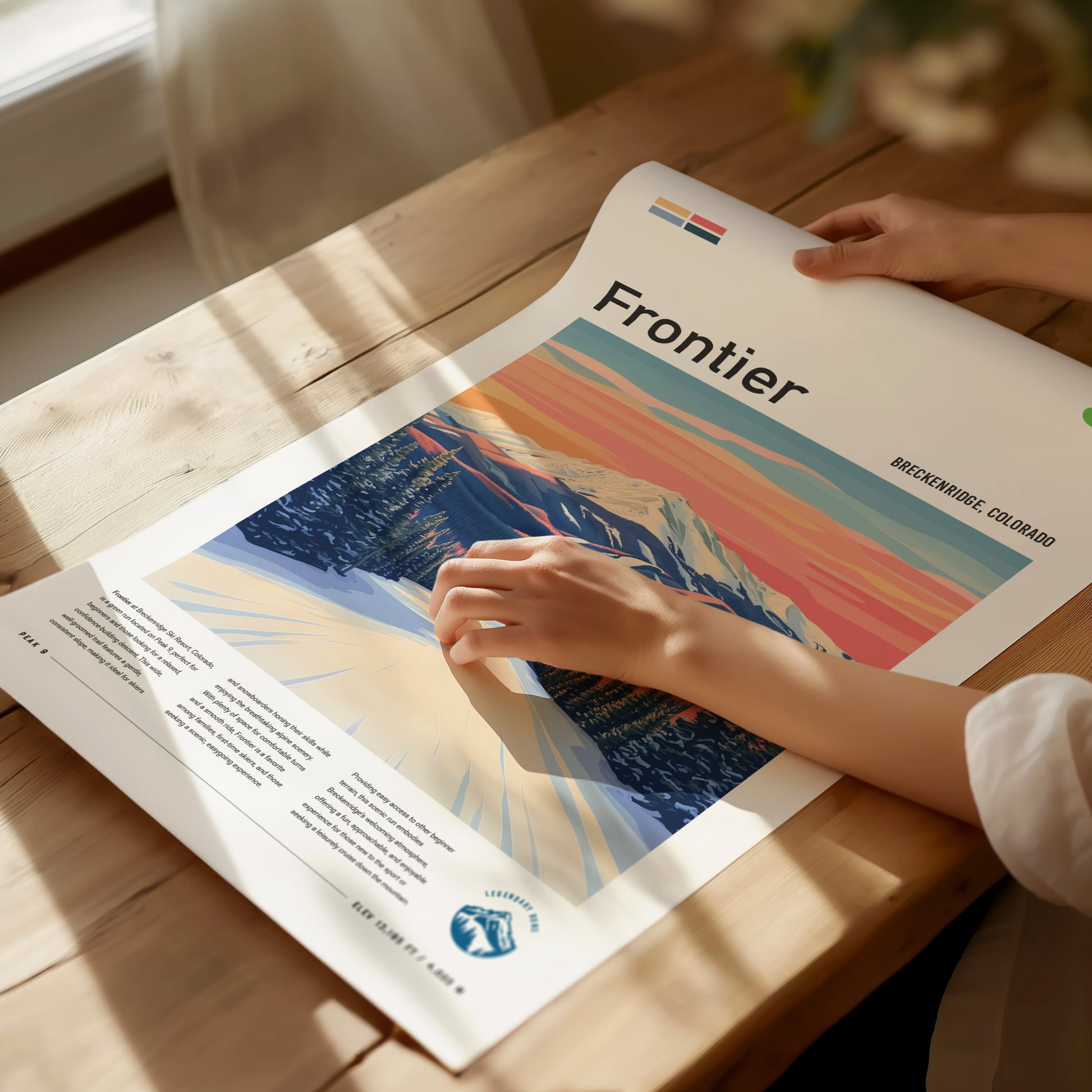 Frontier Ski Run Poster | Breckenridge Resort Colorado Wall Art | Framed or Unframed