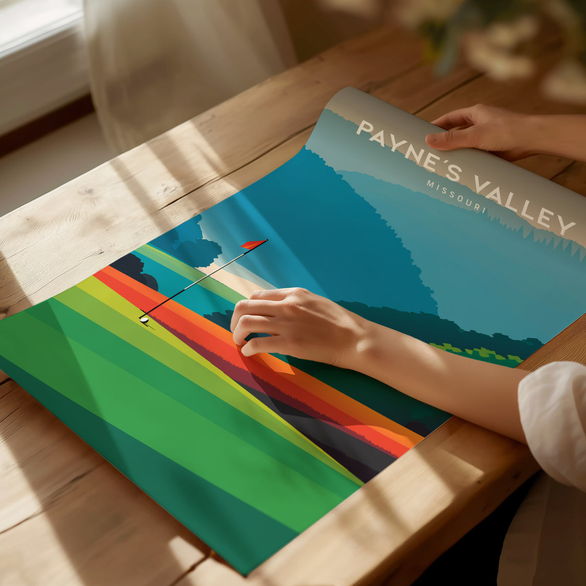 Payne's Valley, Missouri Poster | Links Poster & Golfer Gift Wall Art — giclée print detail on matte paper