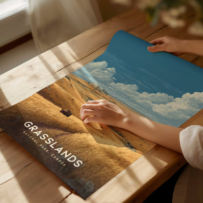 Grasslands National Park Poster | Canadian Bison Wall Art