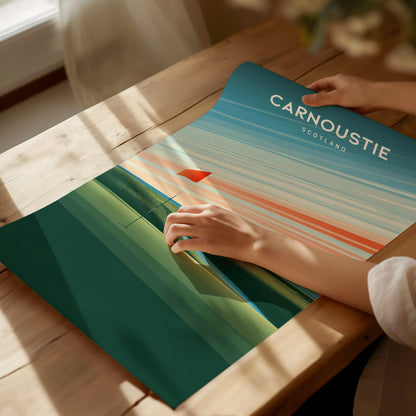 Carnoustie, Scotland Poster | Country Club Decor Golfer Gift Wall Art — giclée print detail on matte paper