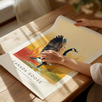 Canada Goose Poster | Majestic Migratory Bird Fine Wall Art — giclée print detail on matte paper