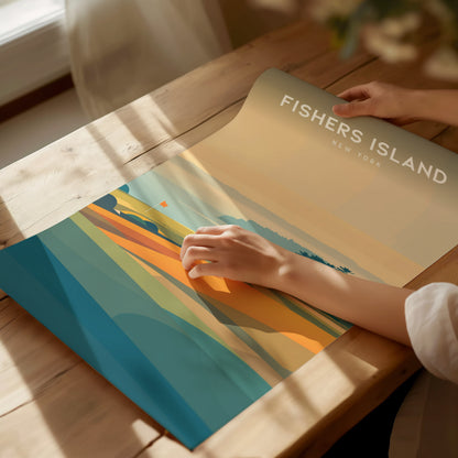 Fishers Island, New York Poster | Links Poster & Country Club Decor Wall Art — giclée print detail on matte paper