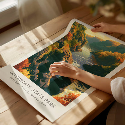 Interstate State Park Matte Border Poster | Taylors Falls, Minnesota Vacation Wall Art — giclée print detail on matte paper