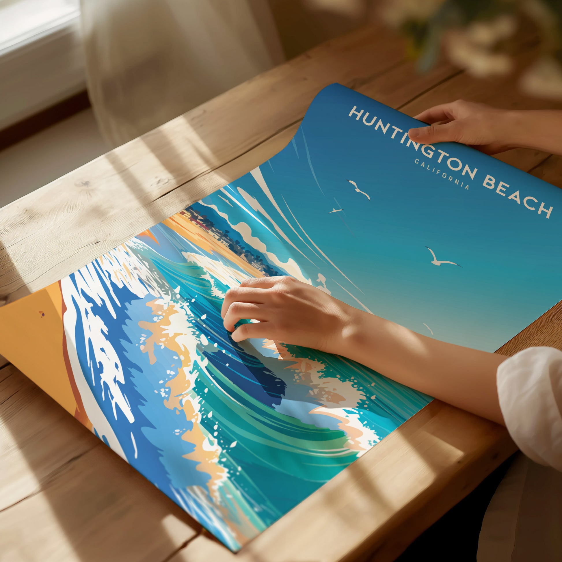 Huntington Beach Poster | California Coastline Wall Art