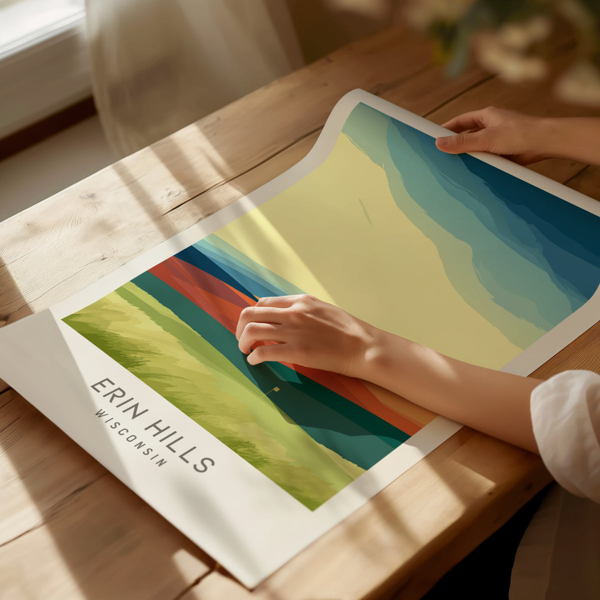 Erin Hills Matte Border Poster | Wisconsin Travel Wall Art — giclée print detail on matte paper