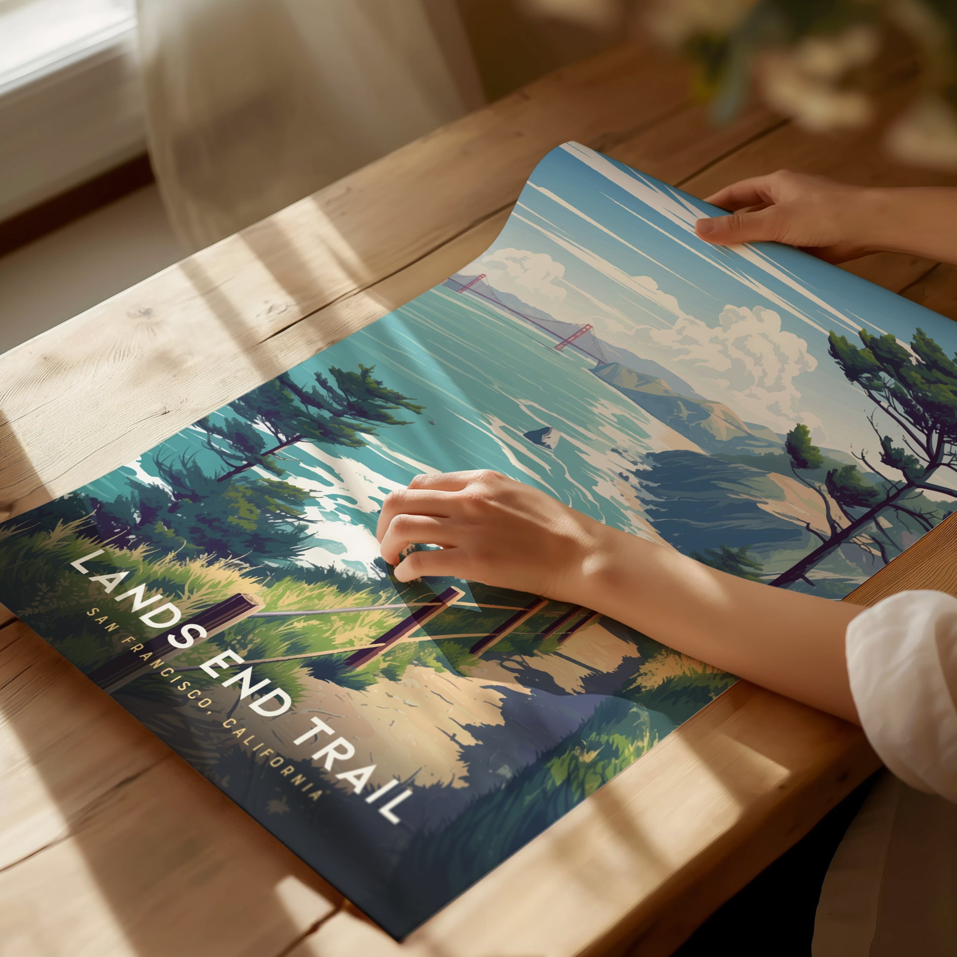 Lands End Trail Poster | San Francisco Coastal Hike Wall Art