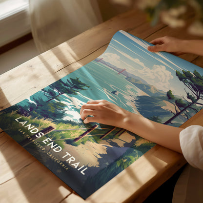 Lands End Trail Poster | San Francisco Coastal Hike Wall Art