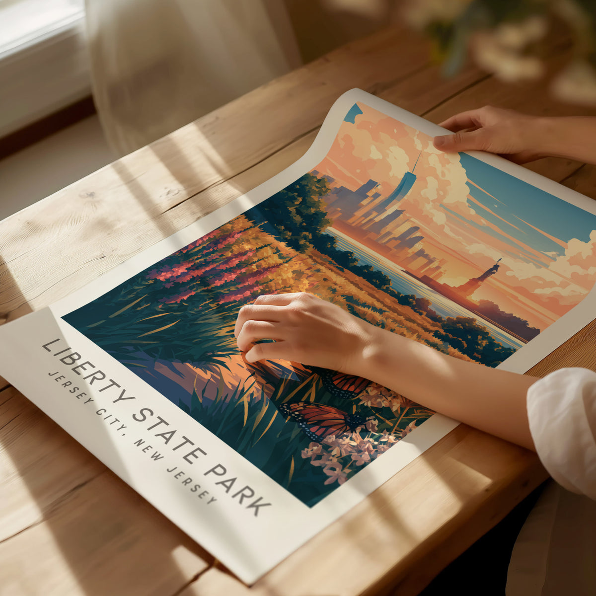 Liberty State Park Matte Border Poster | Jersey City, New Jersey Destination Print — giclée print detail on matte paper