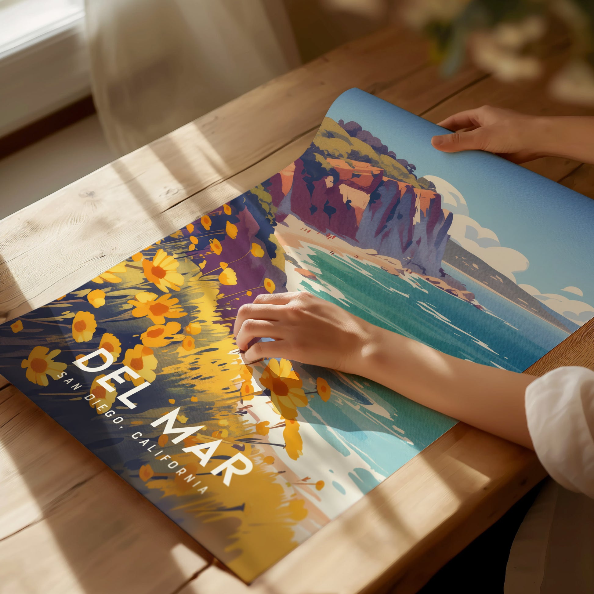 Del Mar California Poster | San Diego Beach Wall Art | Framed or Unframed