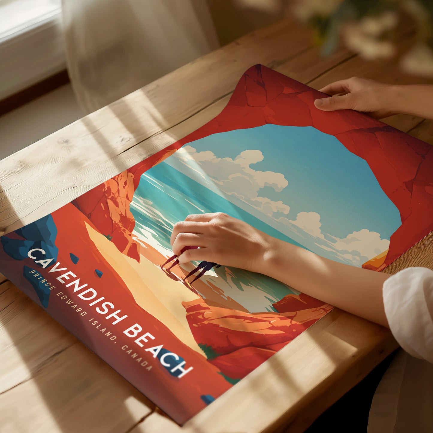 Cavendish Beach Poster | Prince Edward Island Canada Coastal Wall Art | Framed or Unframed