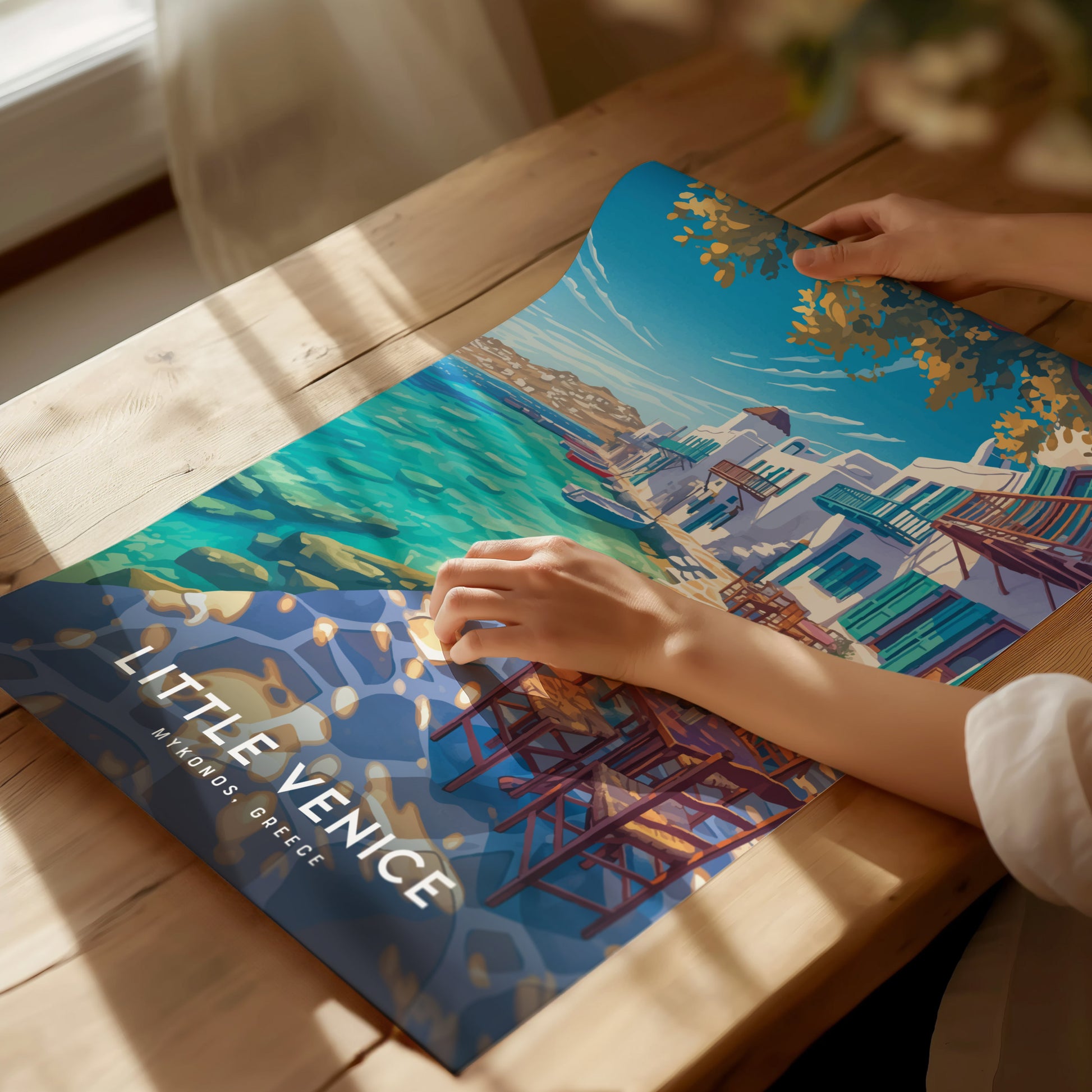 Little Venice Mykonos Poster | Greek Island Wall Art