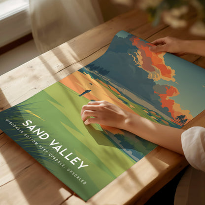 Sand Valley, Wisconsin Poster | Rolling Dunes & Fairways Golf Wall Art — giclée print detail on matte paper