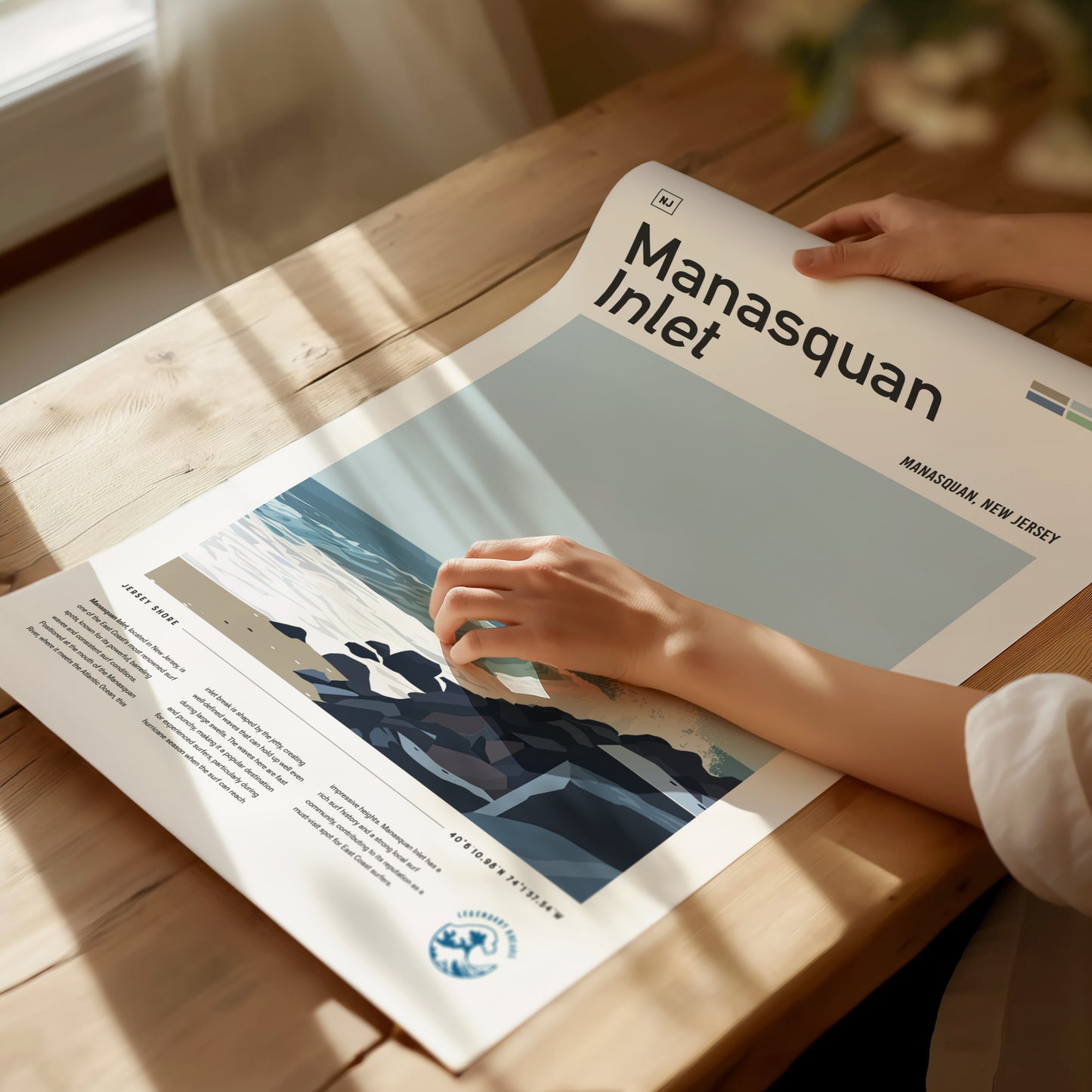 Manasquan Inlet Surf Poster | New Jersey Shore Wall Art