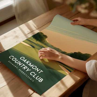 Oakmont Country Club, Oakmont, Pennsylvania Poster | Classic Links Golfer Gift Wall Art — giclée print detail on matte paper