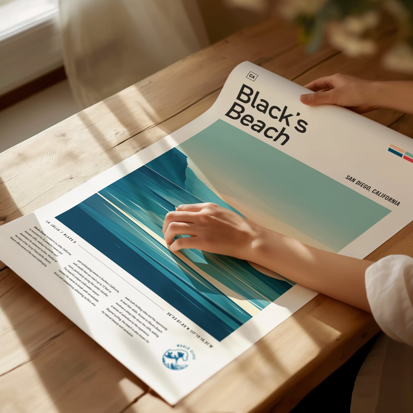 Black's Beach Surf Spot Poster | La Jolla California Surfer Wall Art | Framed or Unframed