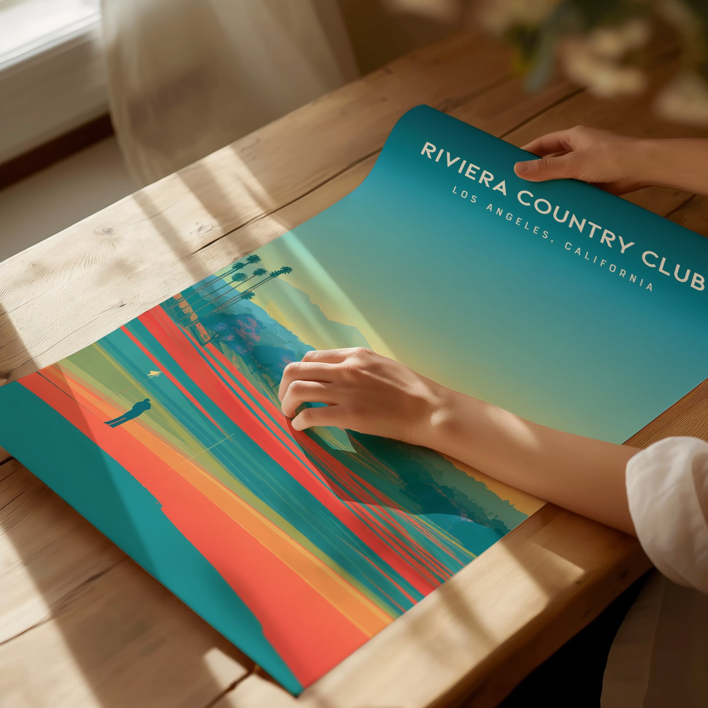 Riviera Country Club, Los Angeles, California Poster | Iconic Links & Fairway Beauty Wall Art — giclée print detail on matte