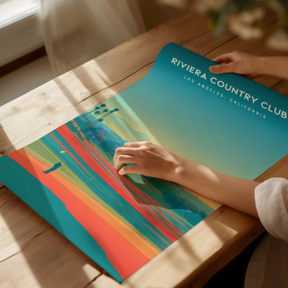 Riviera Country Club, Los Angeles, California Poster | Iconic Links & Fairway Beauty Wall Art — giclée print detail on matte