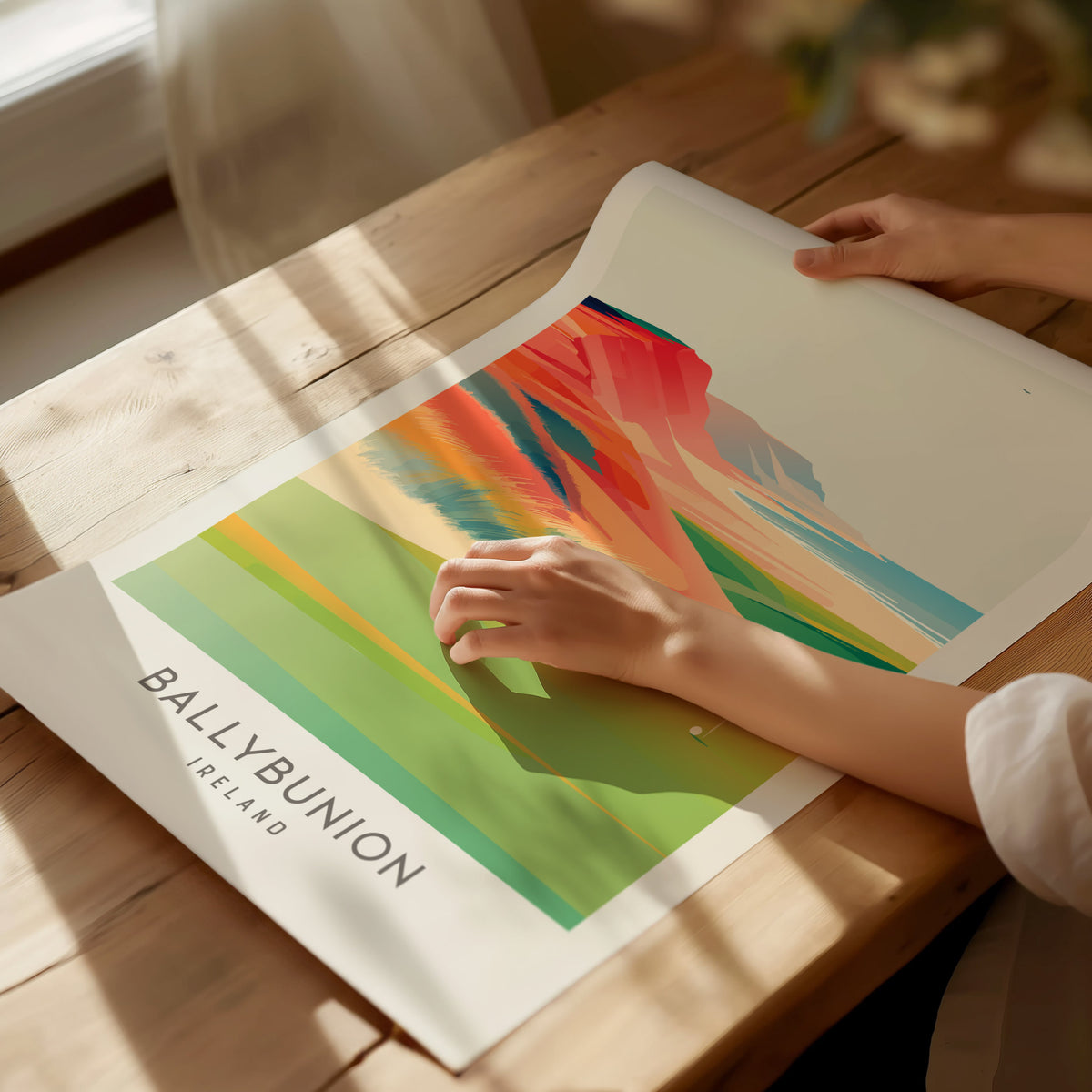 Ballybunion Matte Border Poster | Ireland Golf Course Print & Country Club Decor — giclée print detail on matte paper