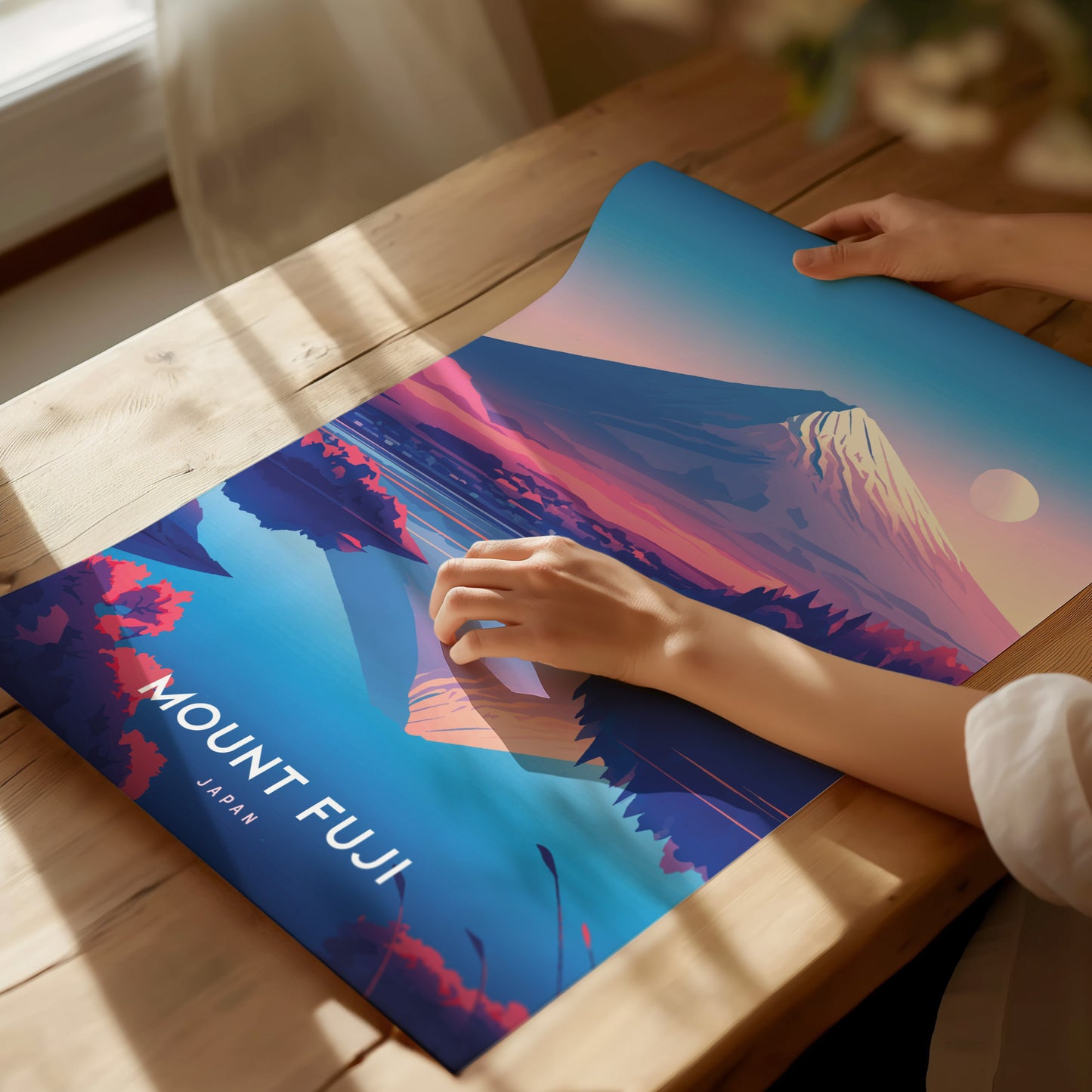 Mount Fuji Travel Poster | Japan Iconic Mountain Wall Art