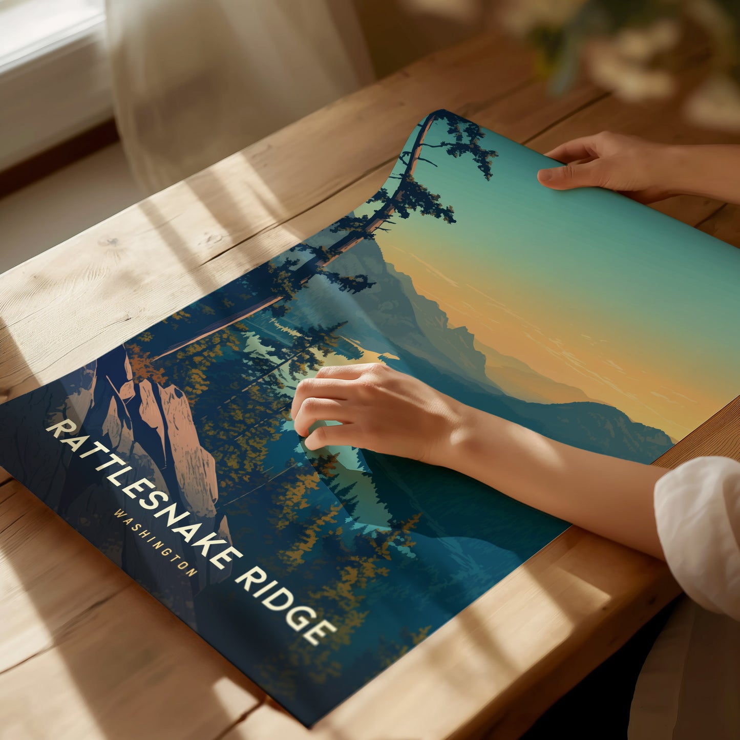 Rattlesnake Ridge Trail Poster | Pacific Northwest Hike Wall Art