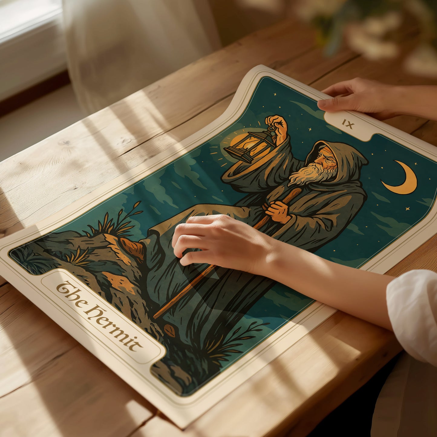 The Hermit Tarot Poster | Major Arcana Card IX Inner Wisdom Wall Art