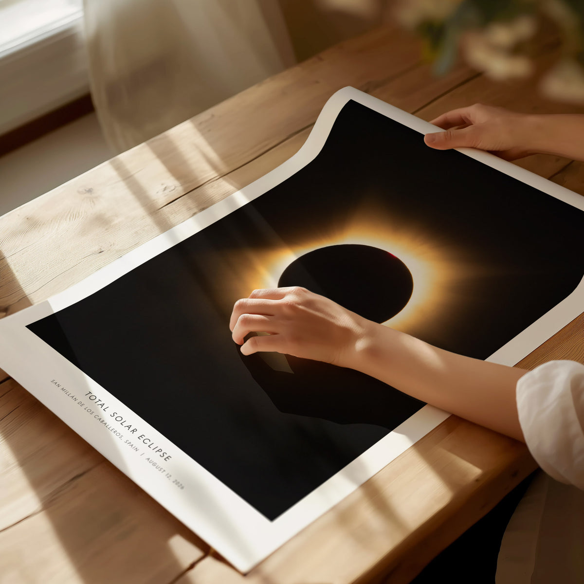 Total Solar Eclipse Poster | NASA Solar Eclipse Space Photography Wall Art — giclée print detail on matte paper