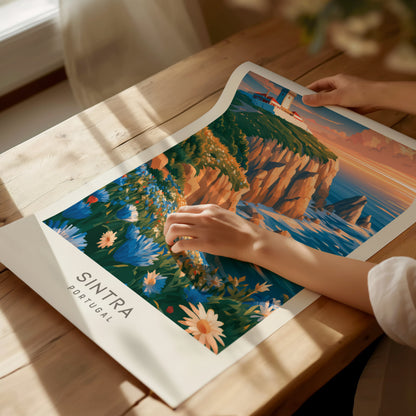 Sintra Matte Border Poster | Portugal Destination Print Travel Wall Art — giclée print detail on matte paper
