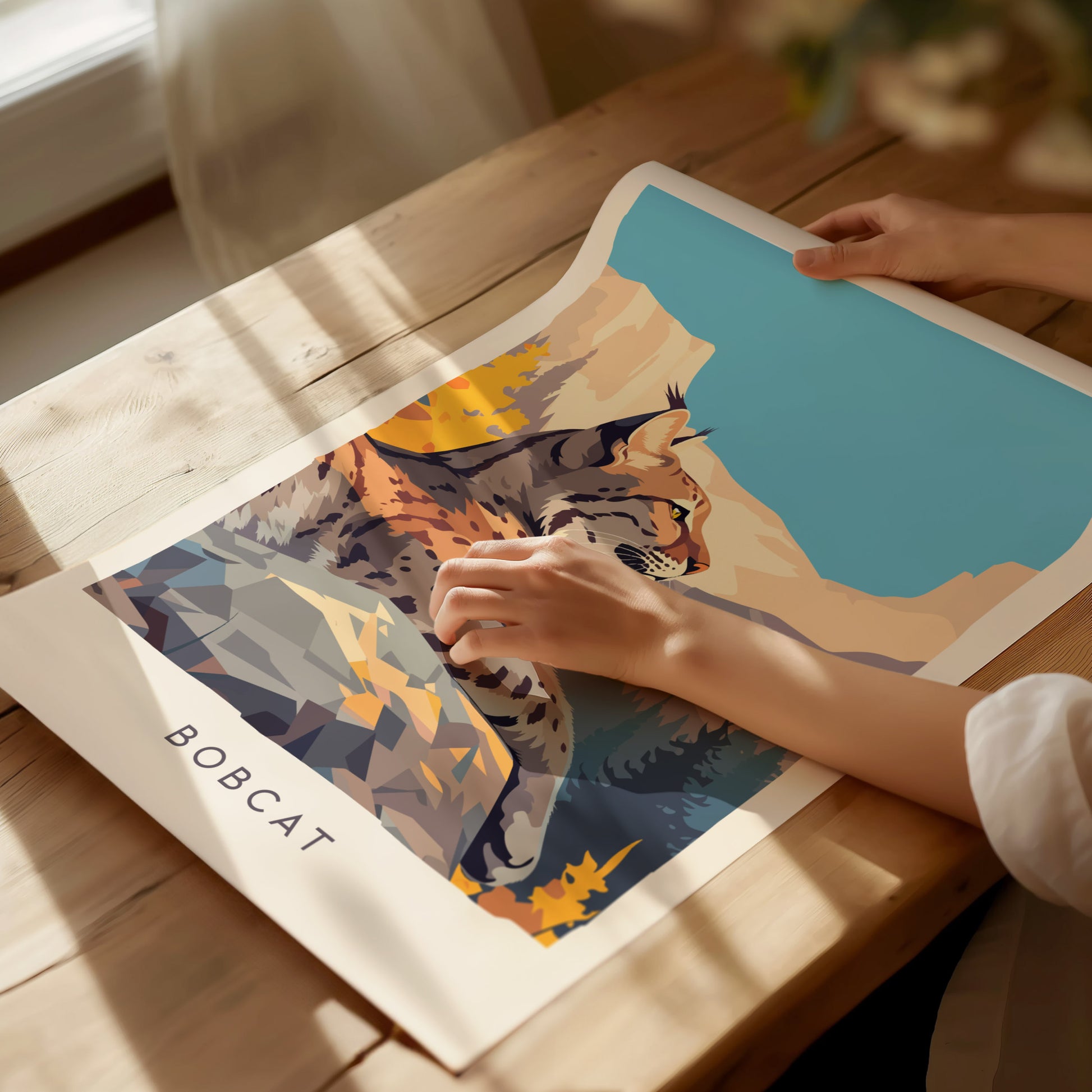 Bobcat Wildlife Poster | Fierce & Beautiful Wildcat Wall Art — giclée print detail on matte paper