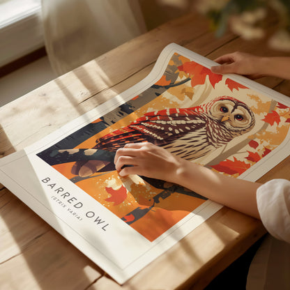 Barred Owl Audubon Print | Bird Lover Wall Art | Framed or Unframed