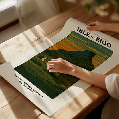 Isle of Eigg Poster | Vintage An Sgurr Scotland Wall Art