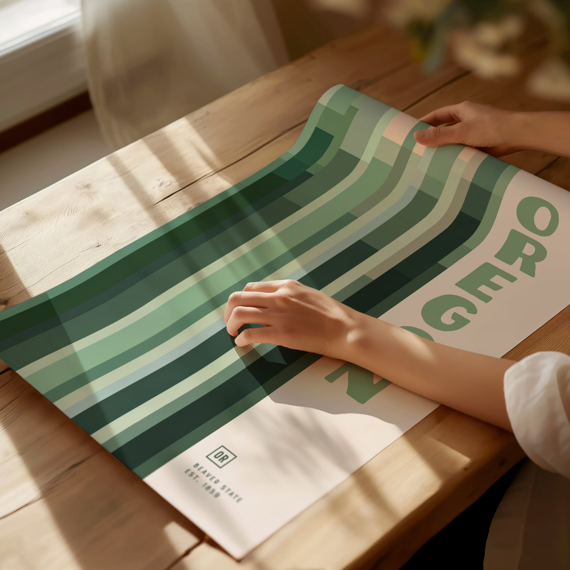 Oregon Minimalist Poster | Modern State Wall Art Print