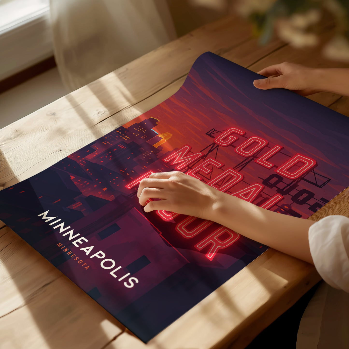 Gold Medal Flour Sign Poster | Minneapolis Minnesota Landmark Wall Art | Framed or Unframed