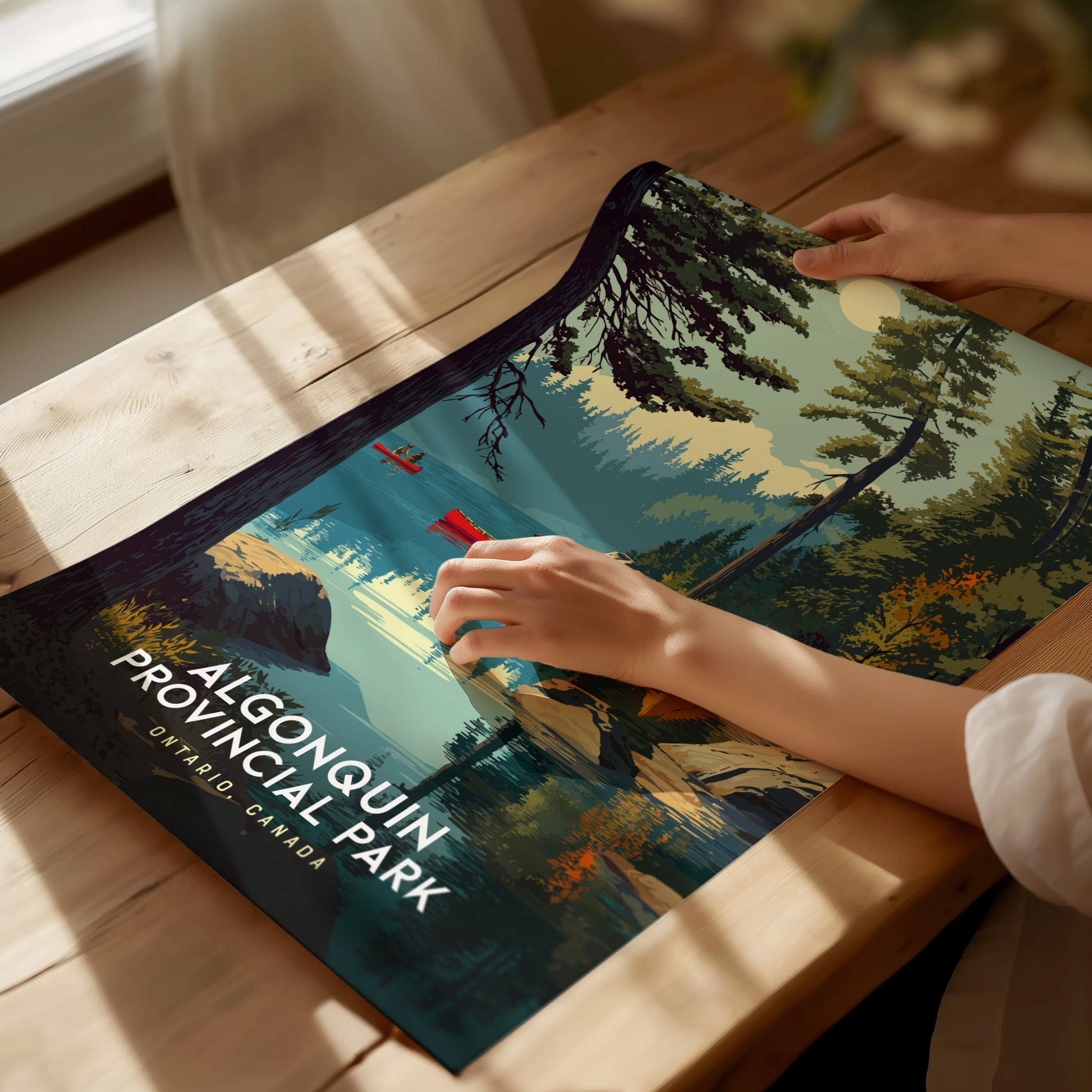 Algonquin Provincial Park Canada Poster | Canoe Camping Ontario Wall Art | Framed or Unframed