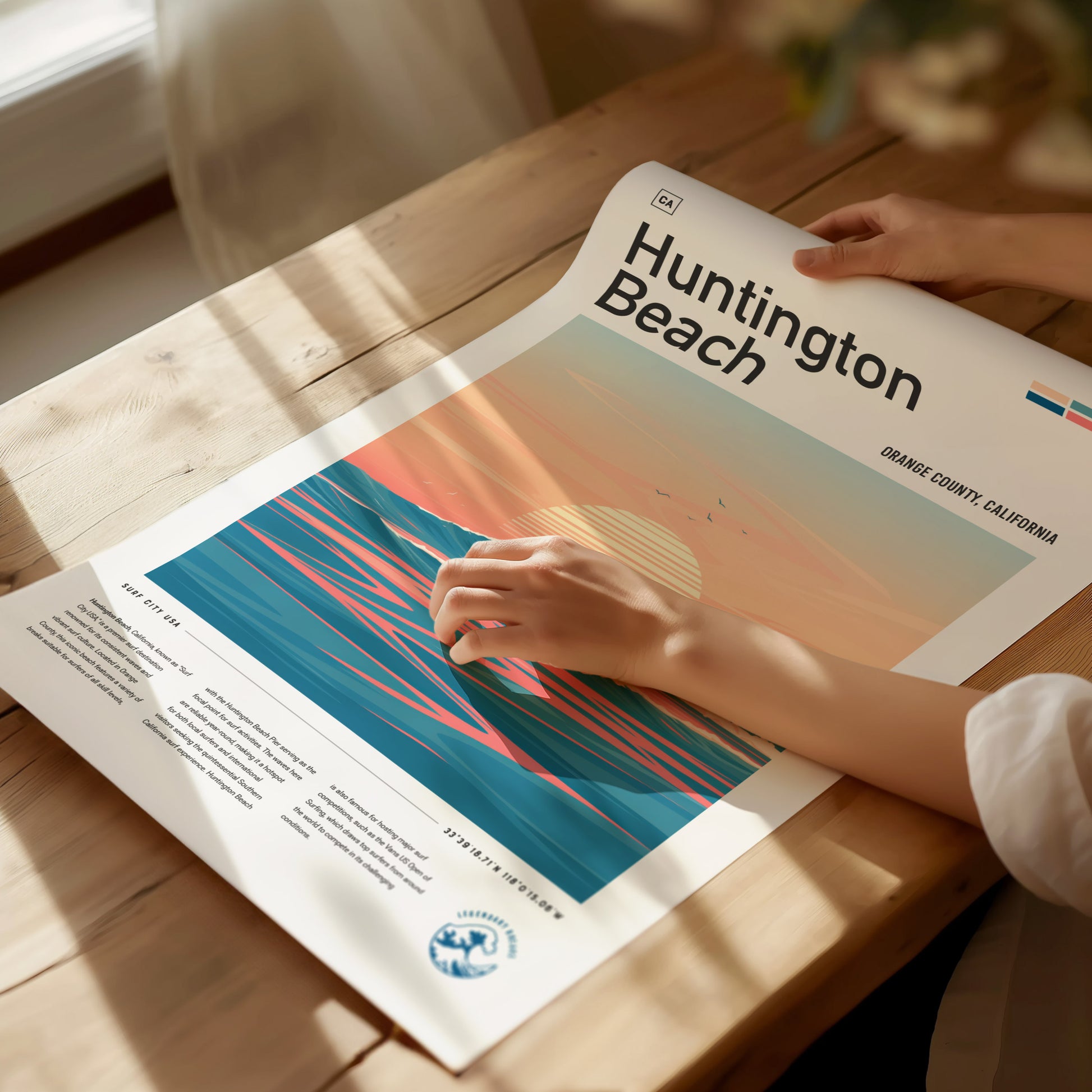 Huntington Beach Surf Spot Poster | Surf City USA Wall Art