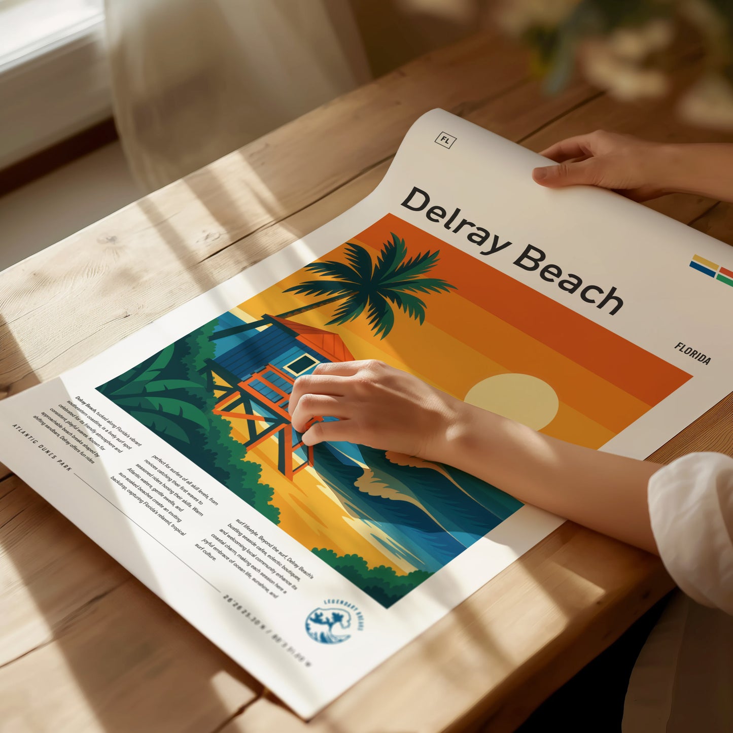 Delray Beach Surf Spot Poster | South Florida Surfing Wall Art | Framed or Unframed