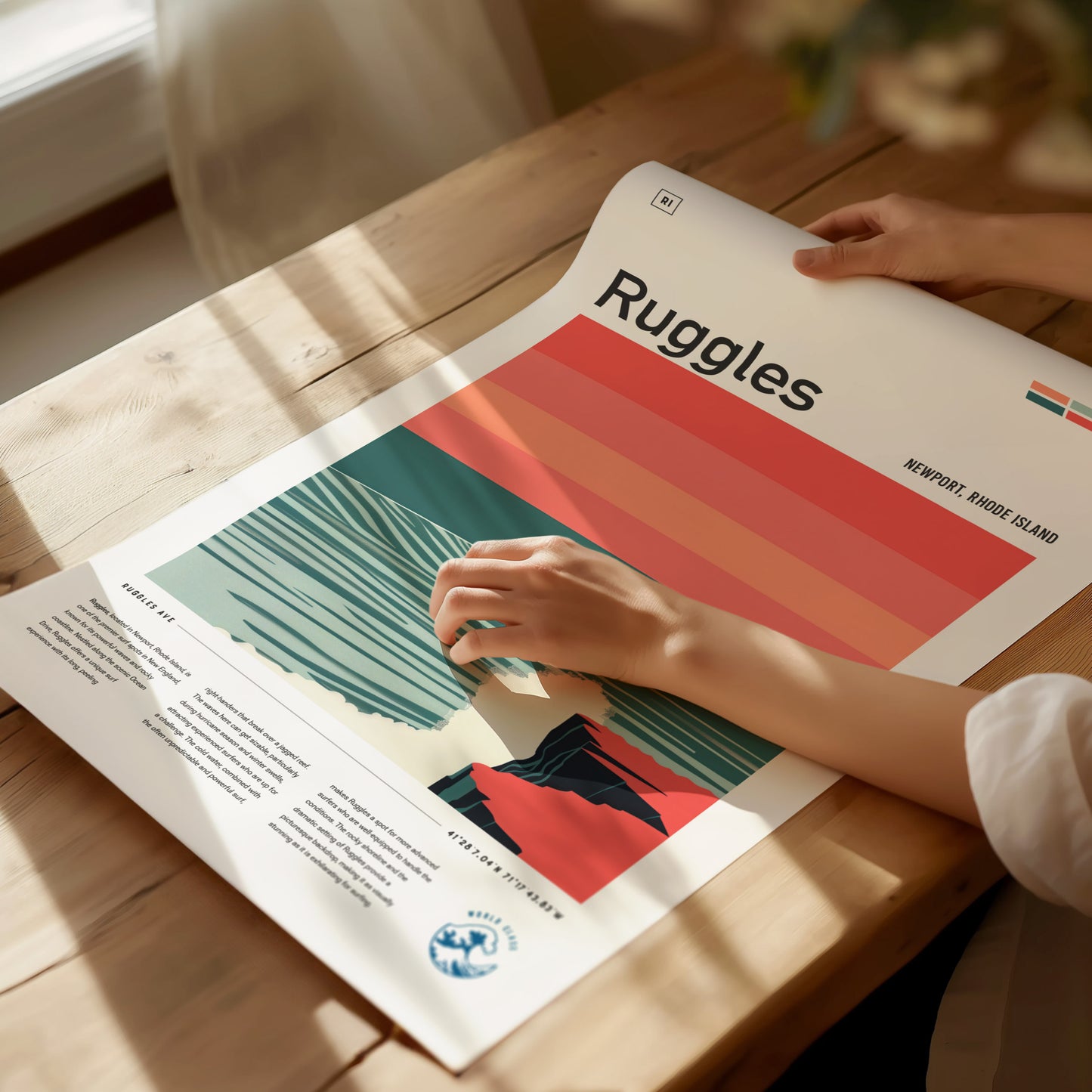 Ruggles Poster | Newport Rhode Island Surf Spot | East Coast Wave Art