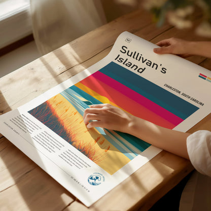 Sullivan's Island, Charleston, South Carolina Poster | Surf Wall Art & Beach House Decor — giclée print detail on matte paper