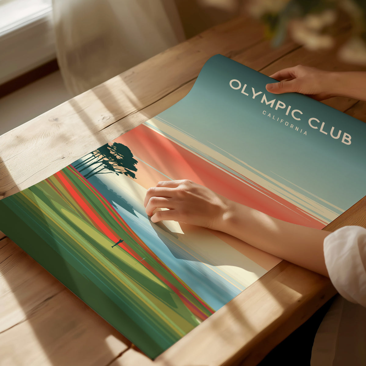 Olympic Club, California Poster | Links Poster & Golfer Gift Wall Art — giclée print detail on matte paper